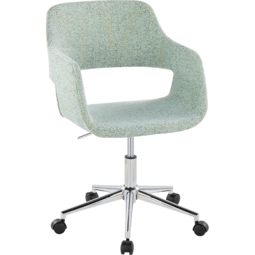 Margarite Office Task Chair in Chrome & Light Green Fabric